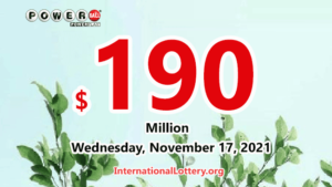 2021年11月15日的 Powerball 开奖结果 – 头奖累积至 1.9 亿美元。